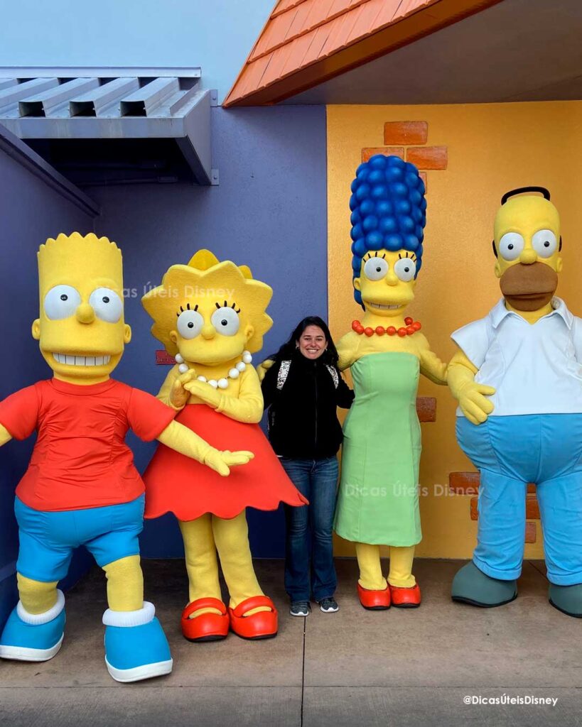 Como é a área dos Simpsons no parque Universal Studios Personagens