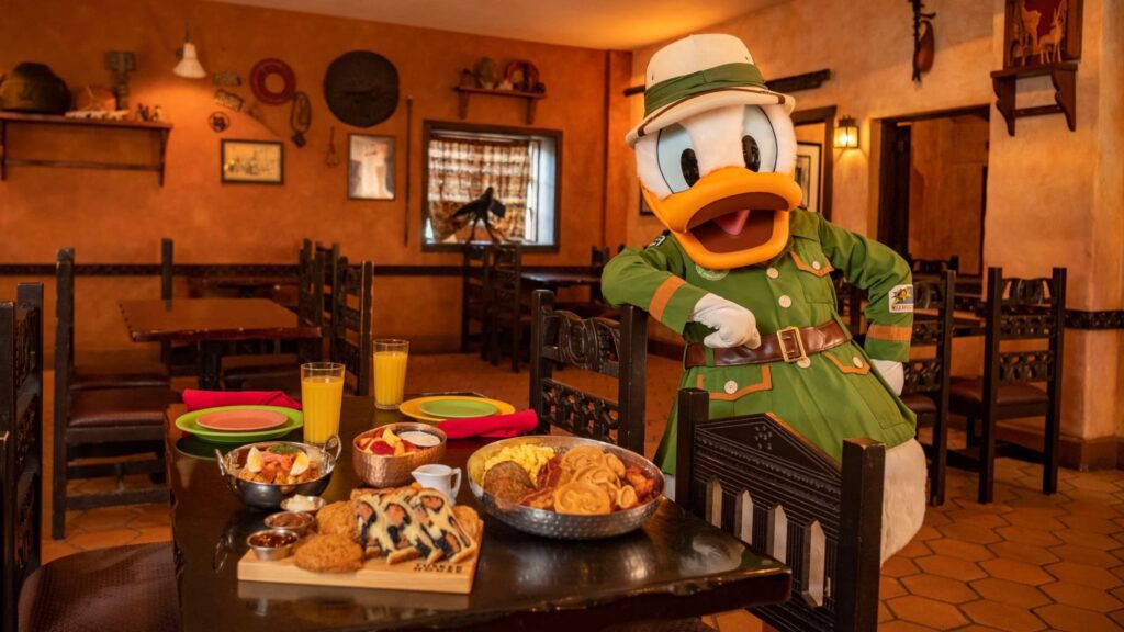 guia refeição personagens Disney tusker house animal kingdom comida donald personagens